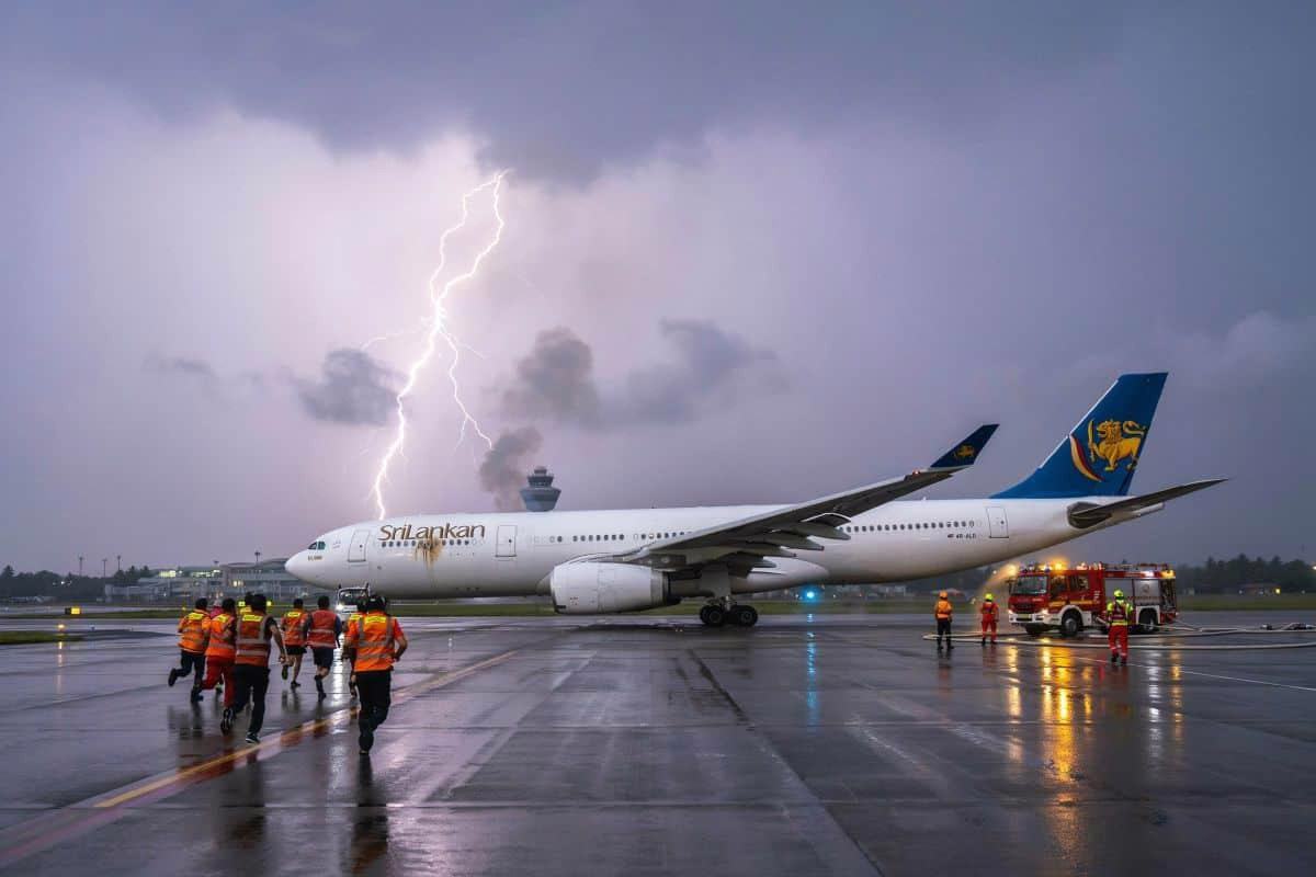 Lightning Strike Causes Engine Fire on SriLankan A330, Forcing Mid-Air Return