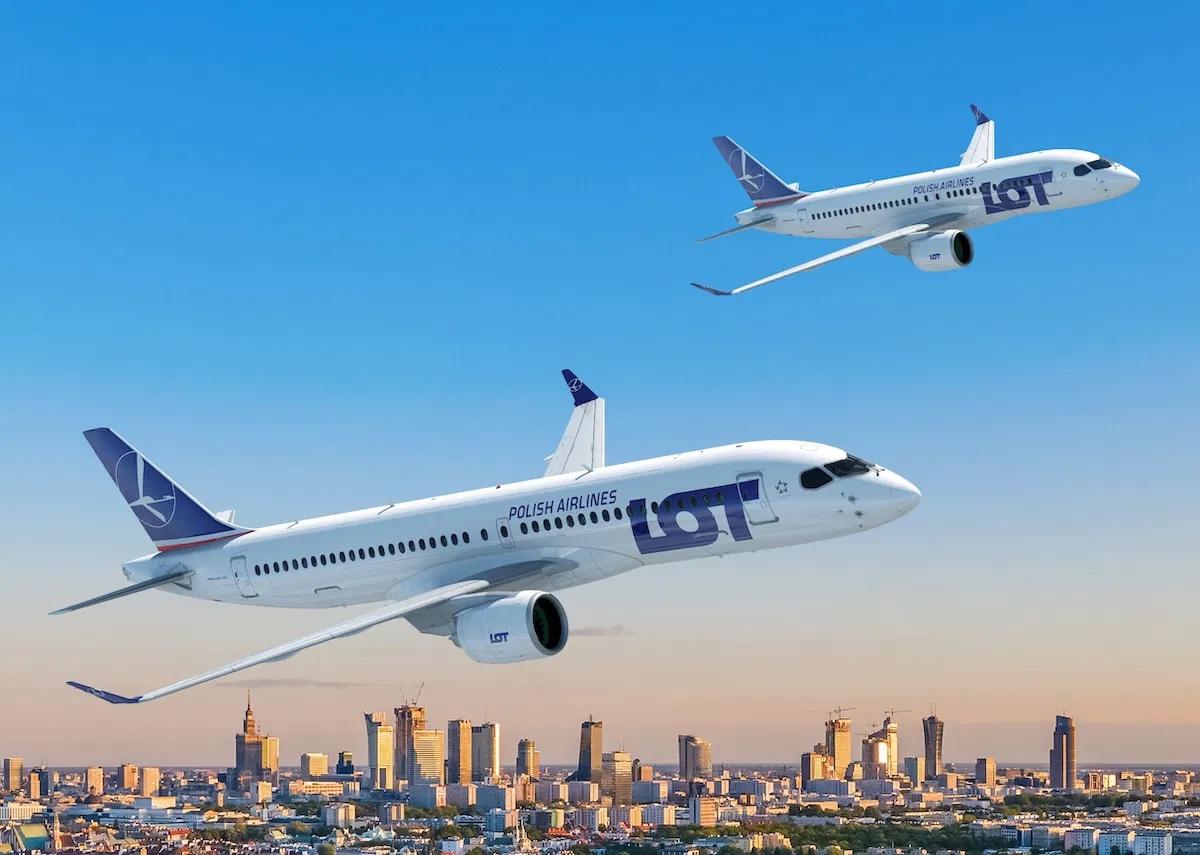 LOT Polish Airlines Orders Up to 84 Airbus A220 Jets, Challenging Embraer