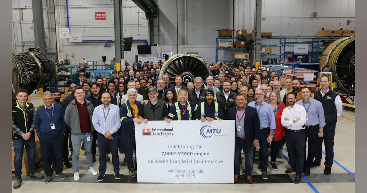MTU Maintenance Completes 7,000th Shop Visit for V2500-A5 Engine