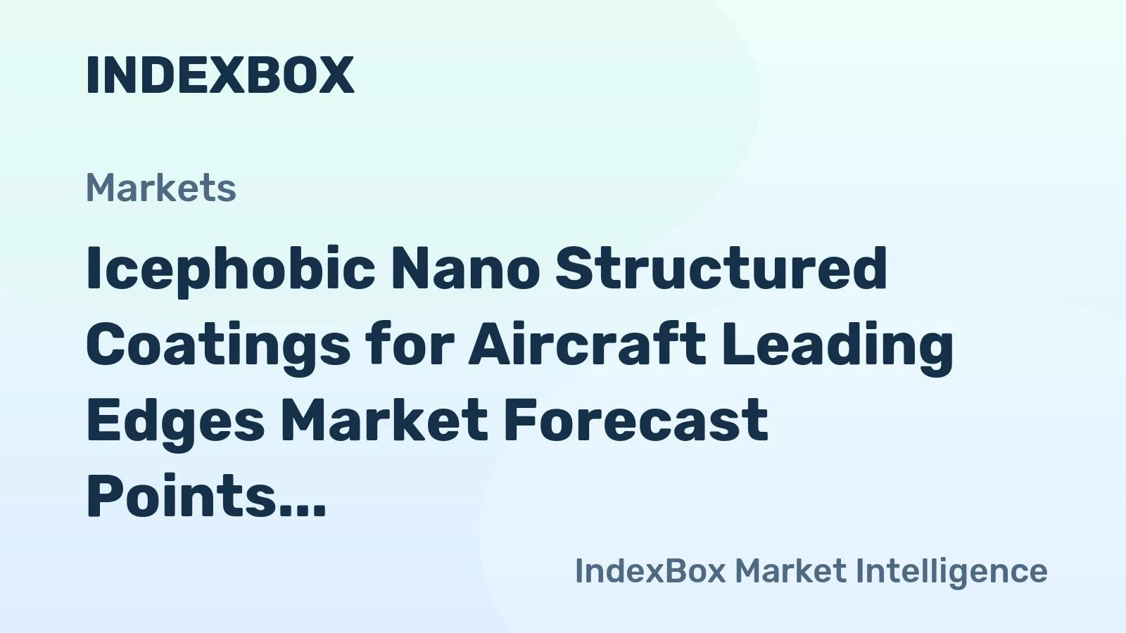Forecast Predicts Growth in Icephobic Nanostructured Coatings for Aircraft Leading Edges Through 2035