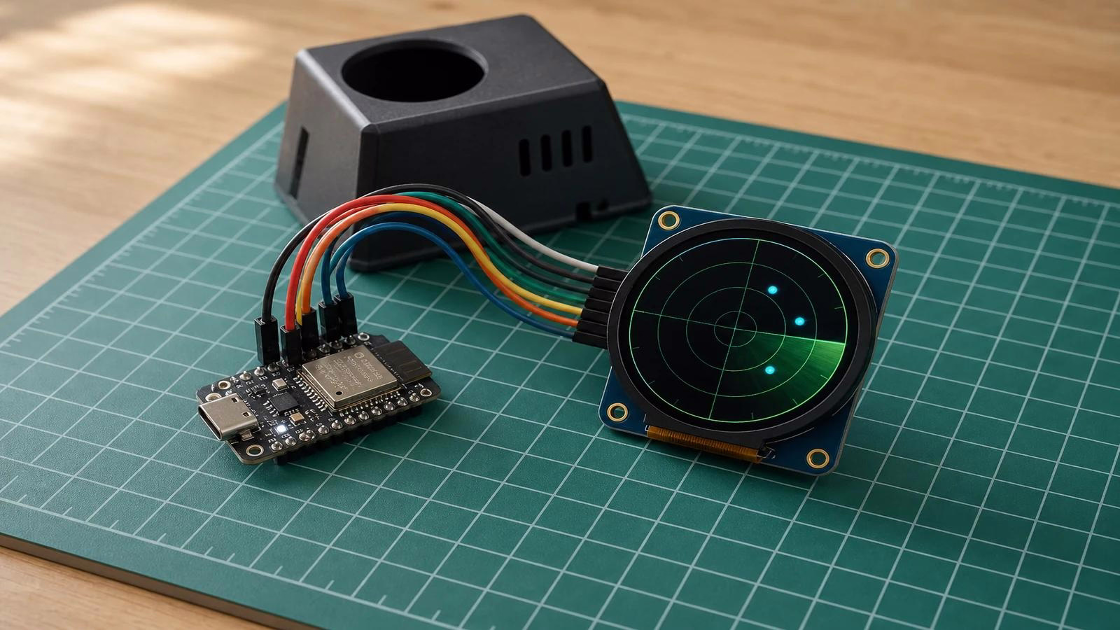 USB-C Deskradar: ESP32-C3 ADS-B Flight Tracker with 1.28-Inch Round Display