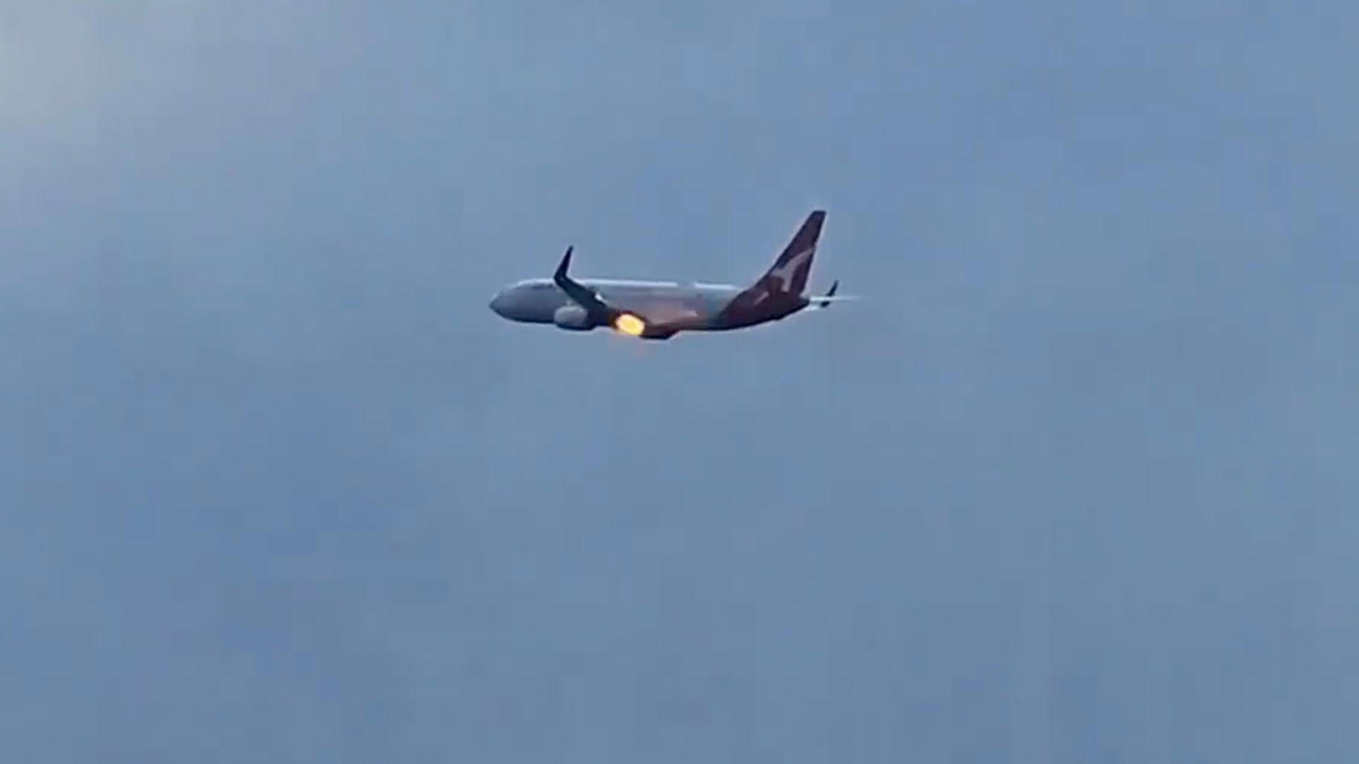 Fire Erupts from Qantas Plane Engine After Takeoff in New Zealand