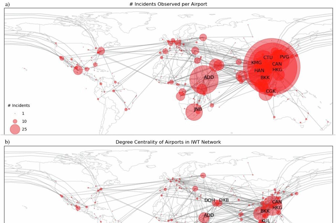 AI uncovers hidden airport hotspots that support global wildlife trafficking