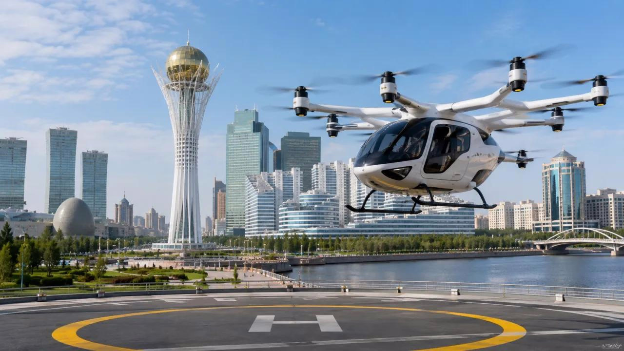 Kazakhstan demonstrates first passenger air taxi flight in Astana