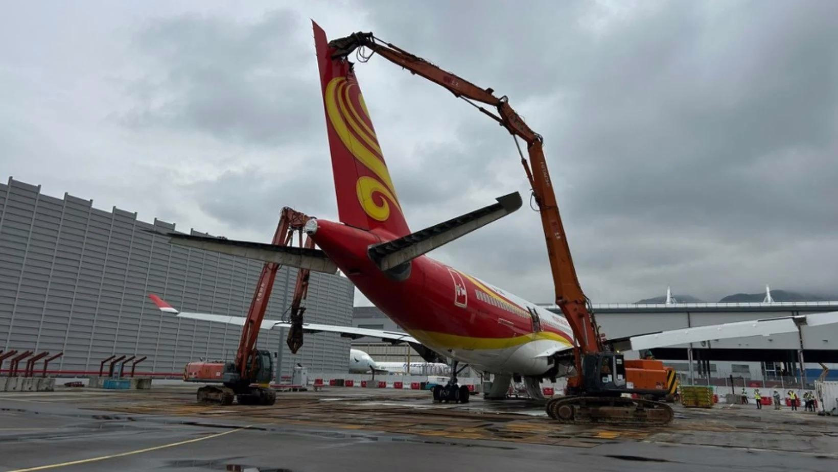 AerFin Conducts First Aircraft Disassembly at Hong Kong Airport