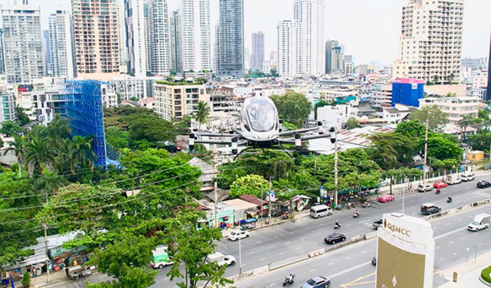 EHang Conducts First Pilotless Urban eVTOL Flight in Bangkok