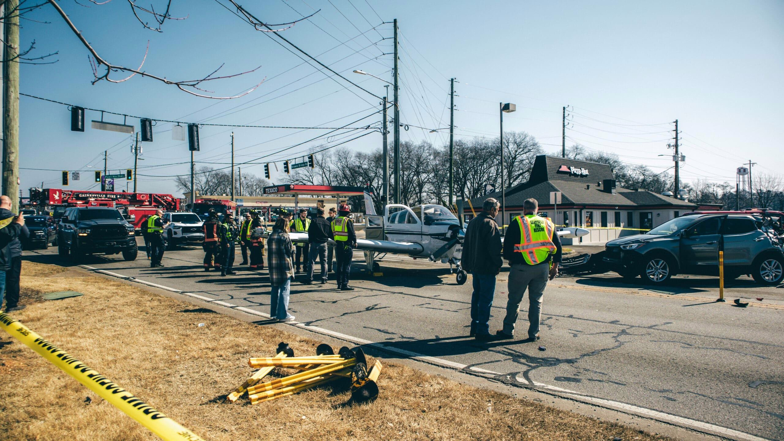 Pilot Makes Emergency Landing on Gainesville Roadway After Engine Failure